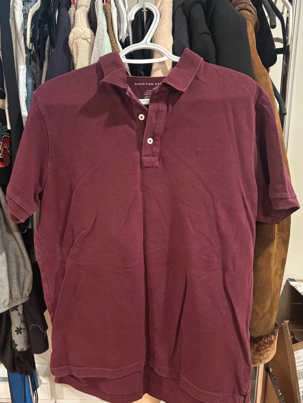 American Eagle Outfitters Burgundy Polo Shirt